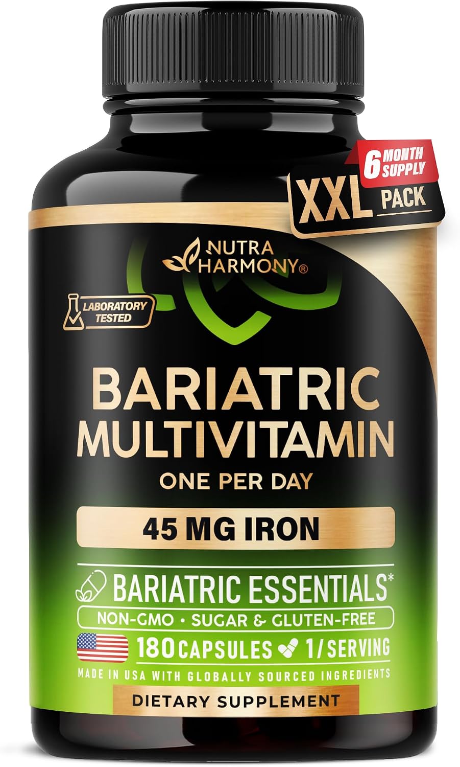 Nutraharmony Bariatric Multivitamin front view bottle packaging