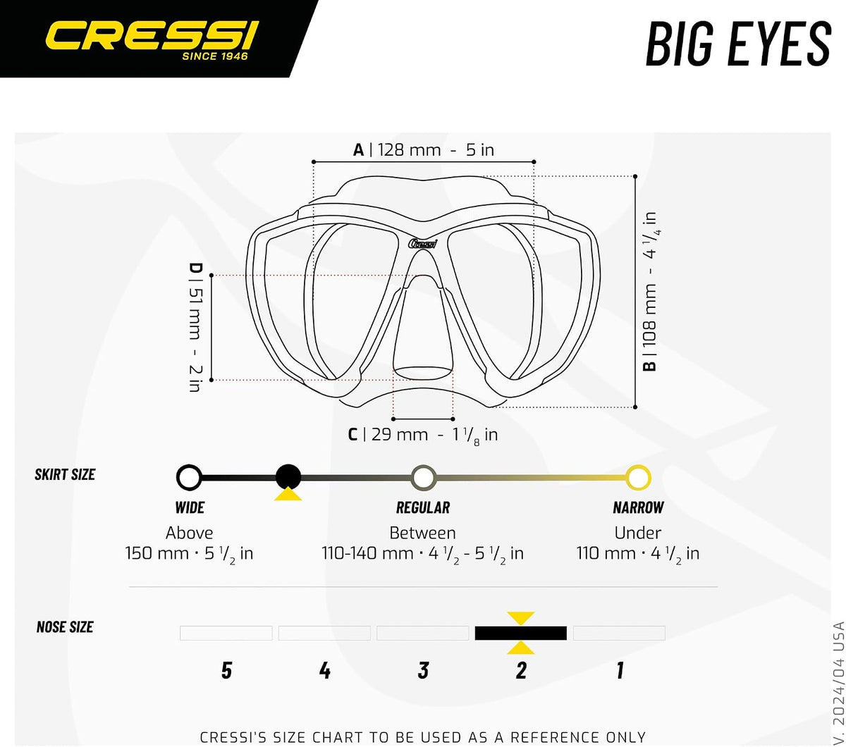 Cressi Big Eyes mask strap and buckle system