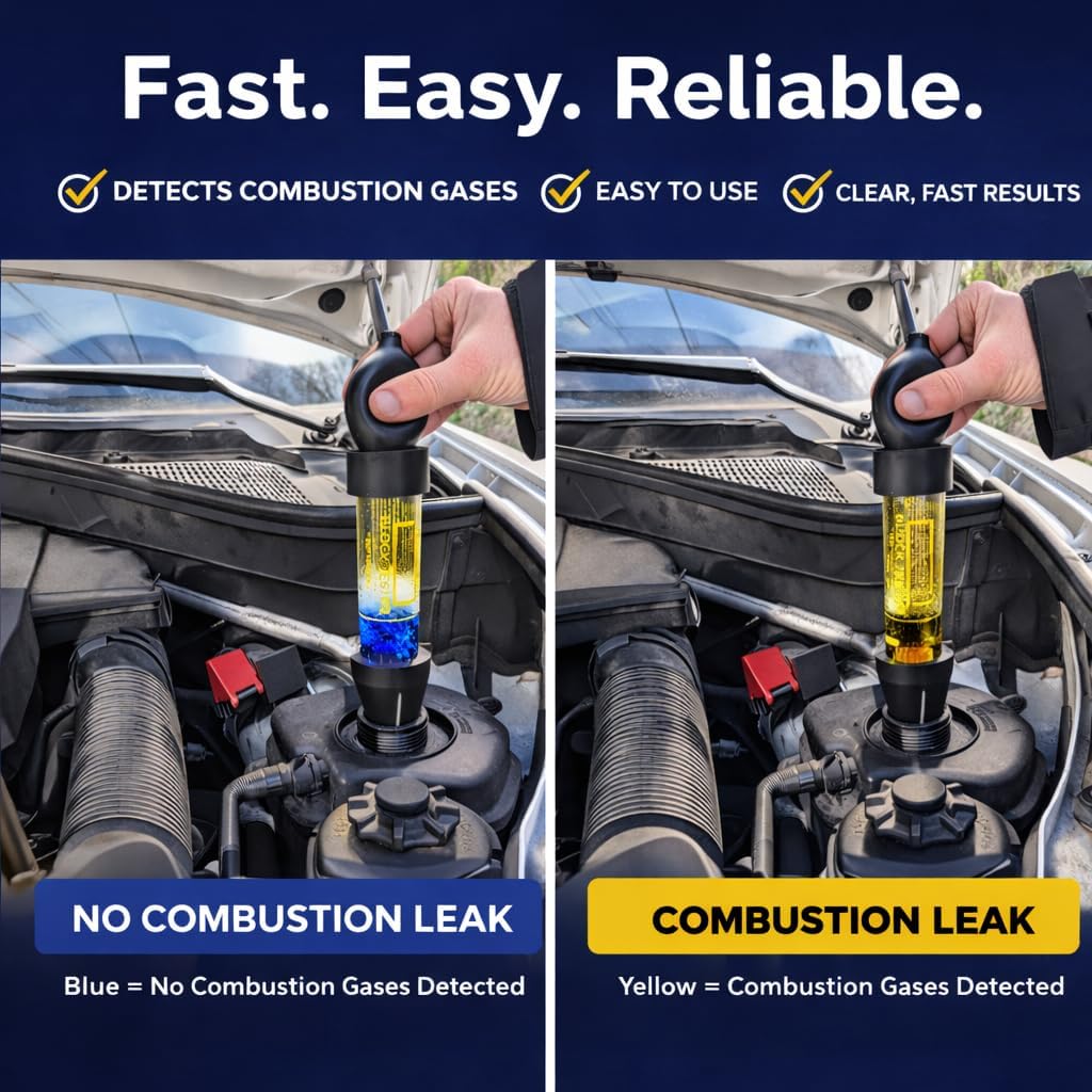 Block Tester BT-500 diagnostic tool placed on a vehicle radiator opening