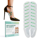Welnove Gel Arch Support Inserts 8 pair pack front view for flat feet relief.
