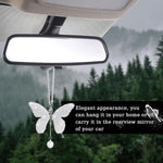 Cute rhinestone butterfly car pendant highlighting the hanging chain