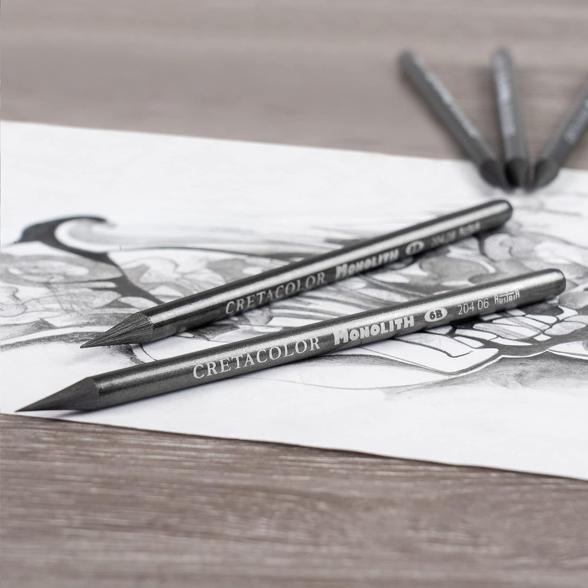 Single piece Cretacolor Monolith 6B drawing pencil packaging view