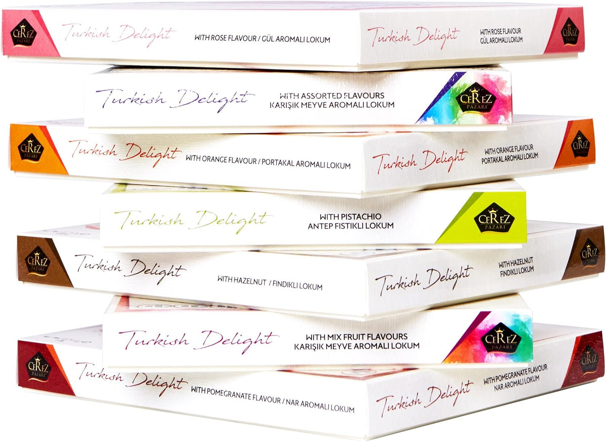 Gourmet Turkish Delight 230 gram gift box size reference