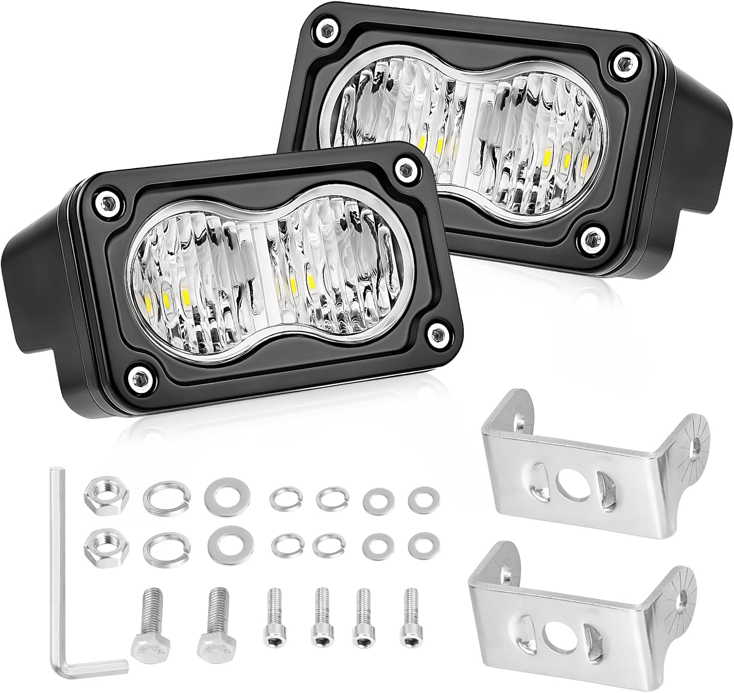 AKD Part 3 inch CREE LED flood light pods front view