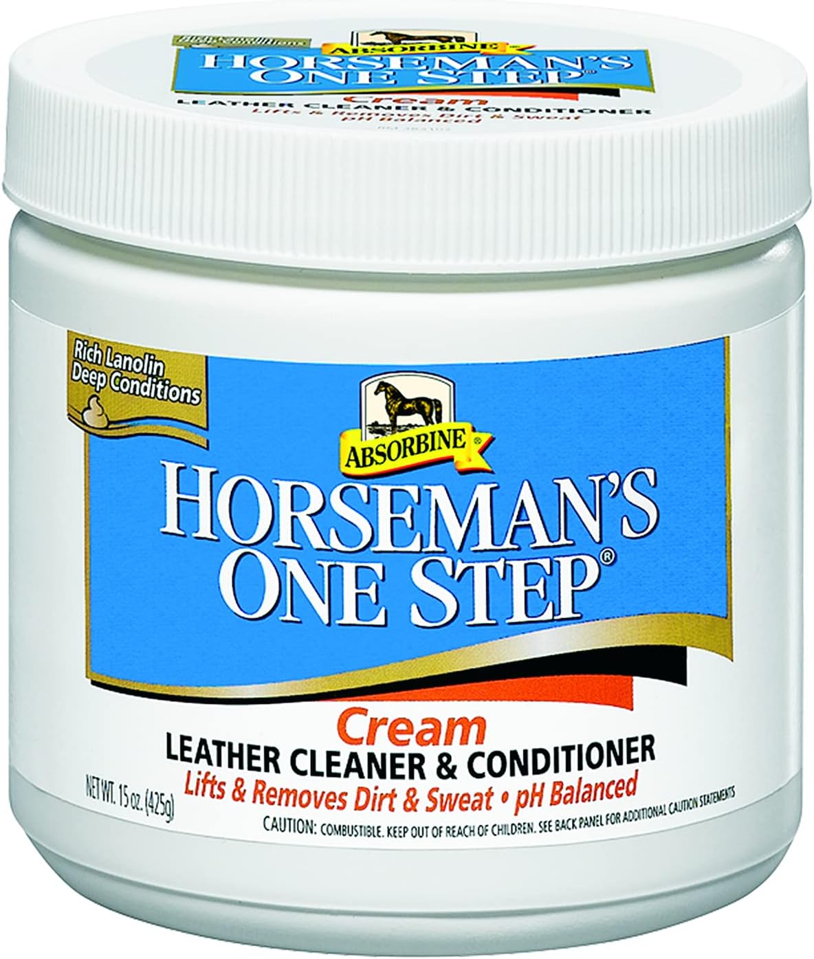 Absorbine Horseman's One Step leather cleaner front view container