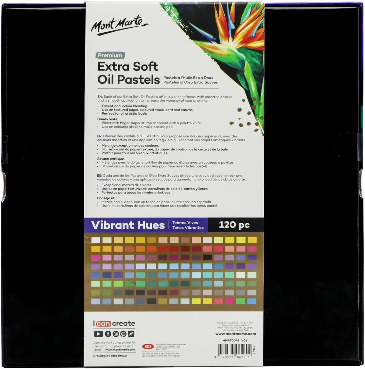 Mont Marte drawing pastels arranged by shade