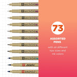 Sakura Pigma Micron 73 count pen set opened display