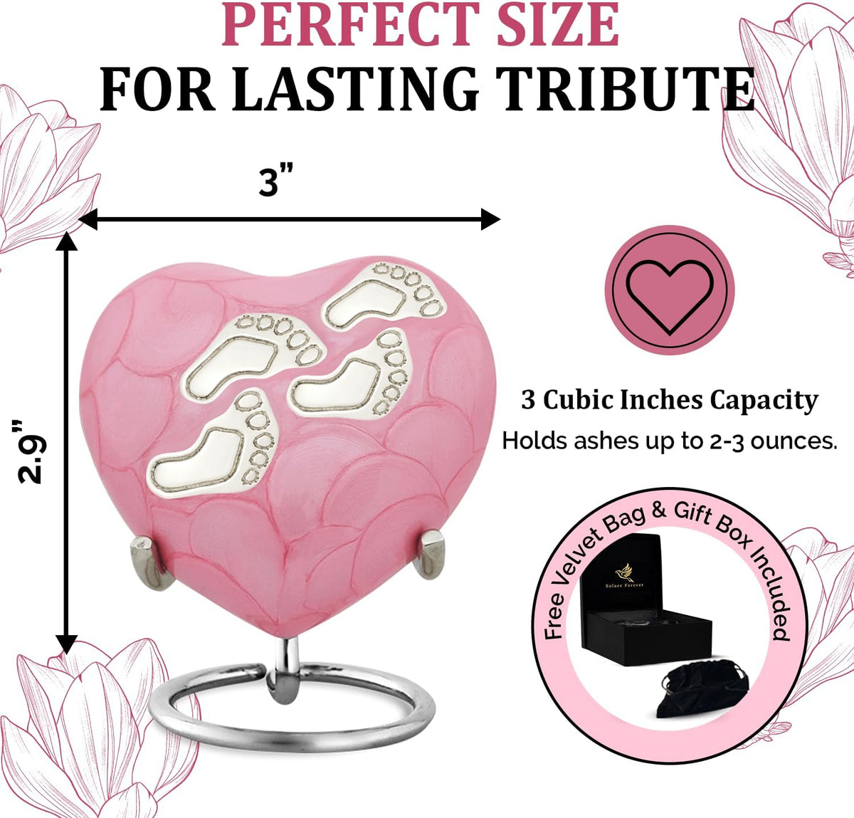 Solace Forever infant memorial urn showing threaded opening mechanism.