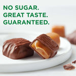 Nutritional details and premium USA product packaging of Russell Stover assorted caramels
