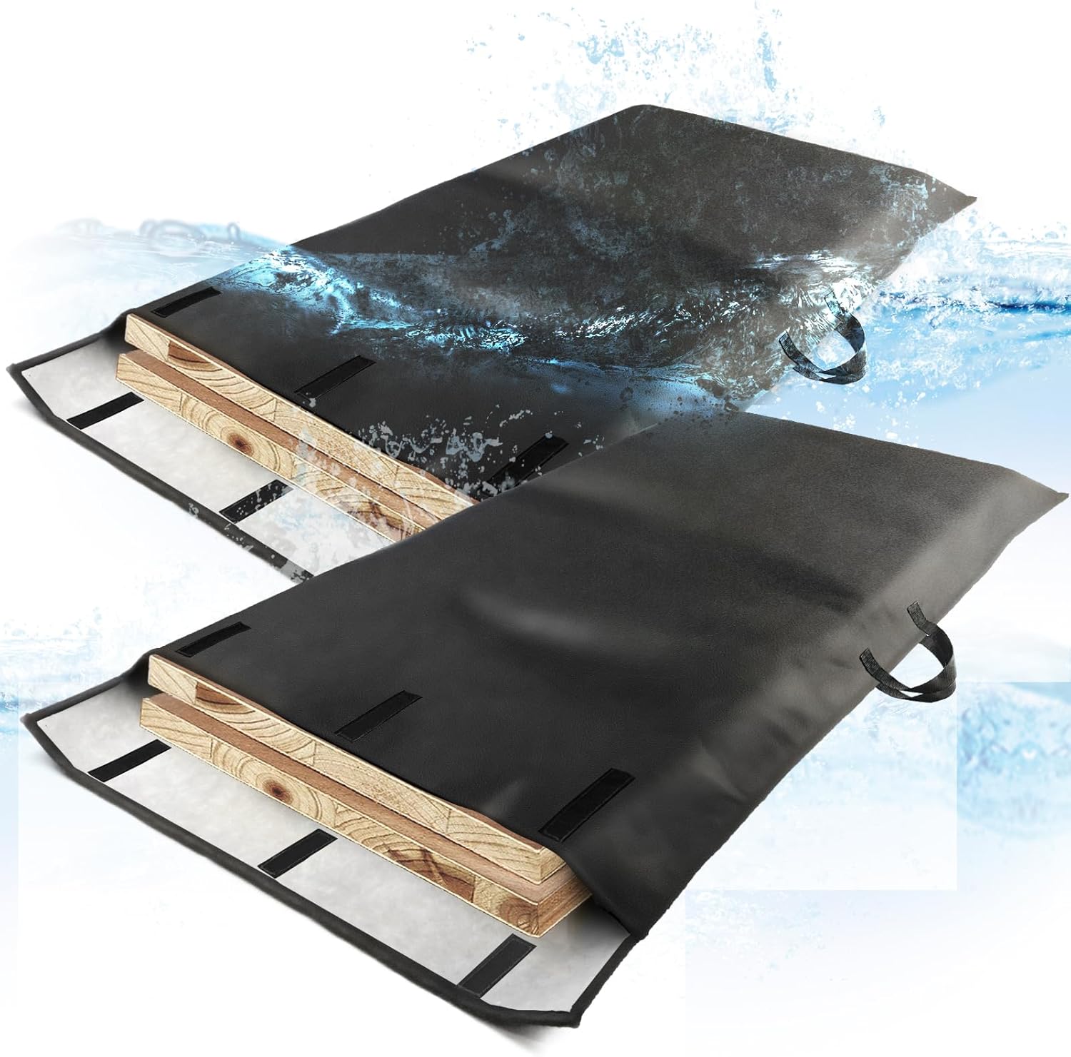 Rosrose padded table leaf storage bag front view showing premium black vinyl exterior