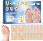 Bellisinno U-Shaped Felt Callus Pads front view of package displaying seventy-two white adhesive cushions.