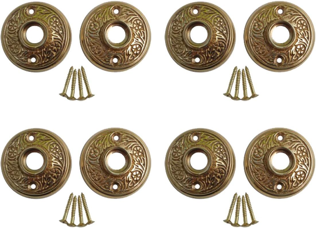 Renovators Supply Manufacturing Door Knob Rosette Pair 2.38 in. Antique Brass Decorative Door Knob Rosette - Image 14