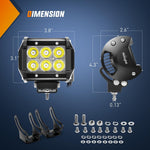 Nilight 18W flood light pods with black protective covers