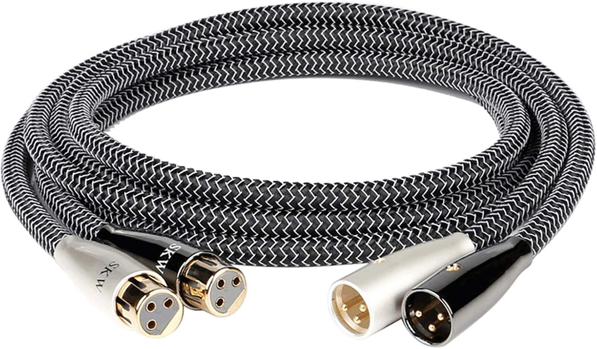 SKW high end balanced XLR microphone cable pair front view
