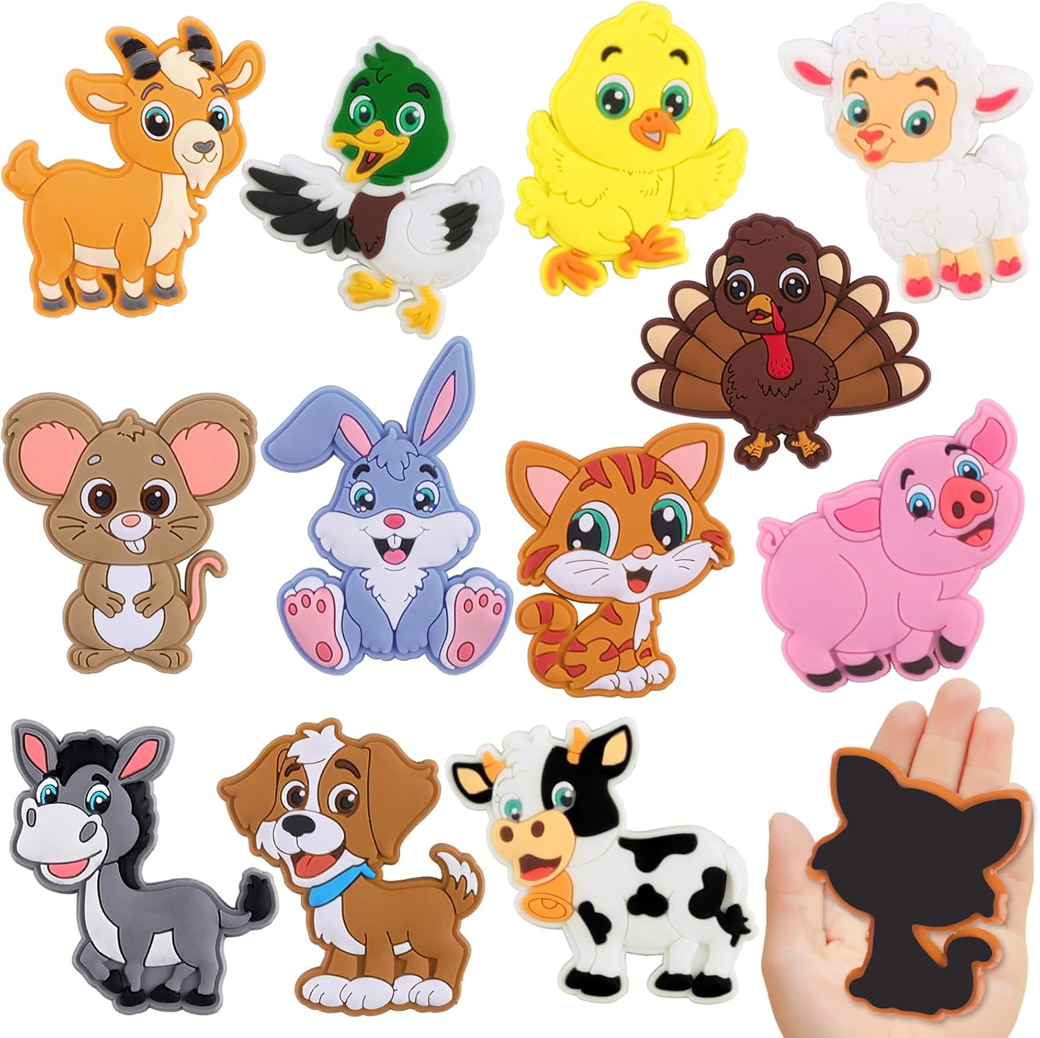 YUJUN farm animals fridge magnets for kids front view of packaging box