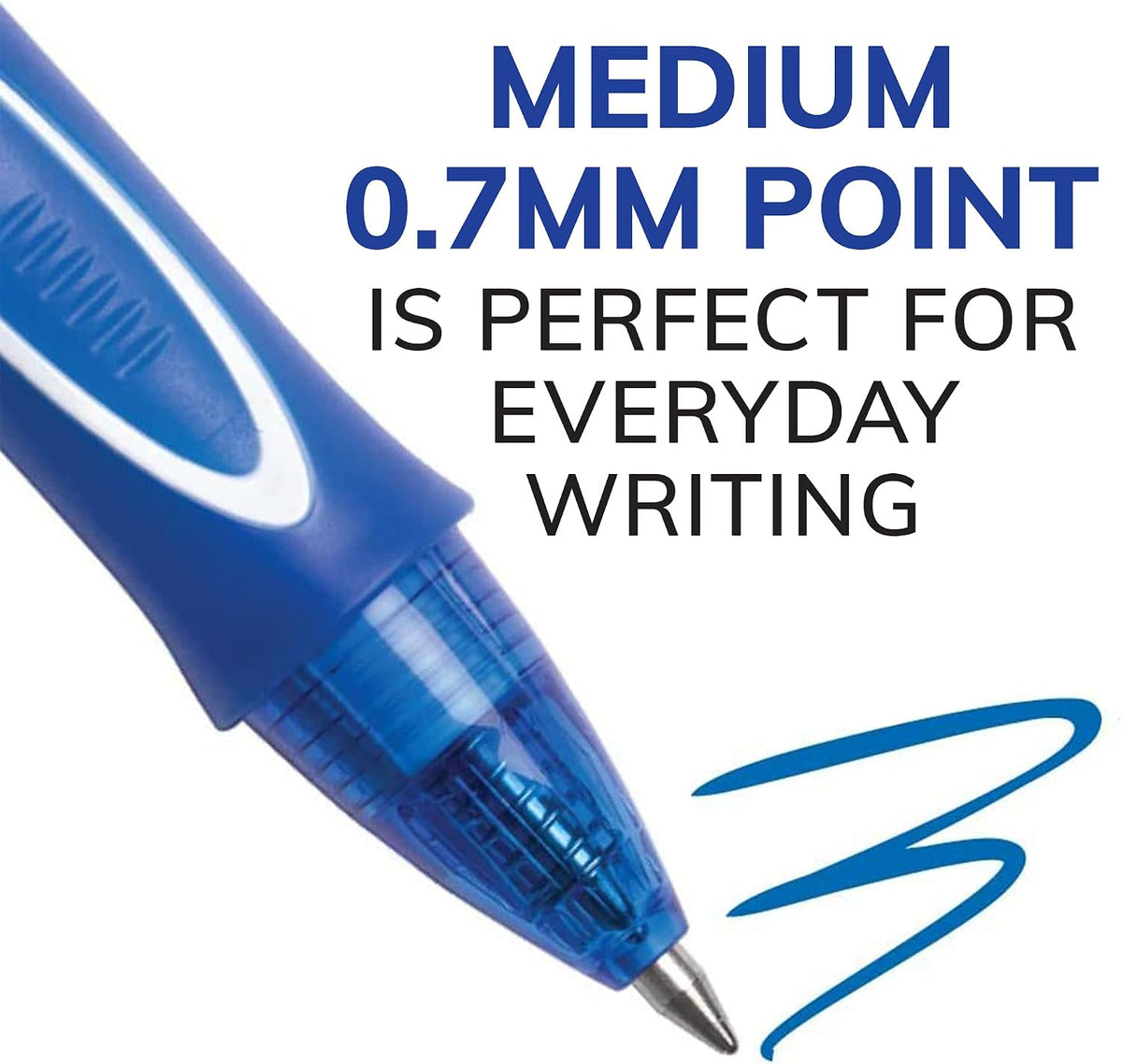 Back to school blue gel pens pack display
