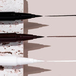 Precise felt tip applicator swatch of Milani brown eyeliner