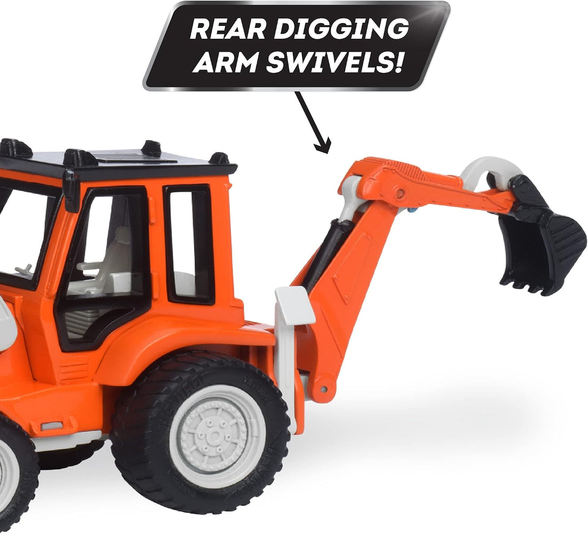 Driven by Battat - 7-Inch Backhoe Loader Toy with Lights & Sounds, Movable Parts, Construction Vehicle for Boys & Girls, Durable Design, Realistic Details, 3+ Years Toy for Kids - Image 9
