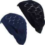an Womens Lightweight Cut Out Knit Beanie Beret Cap Crochet Hat - Many Styles - Image 11
