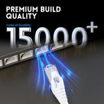 CableGeeker Ethernet cable connected to a modern home Wi-Fi router