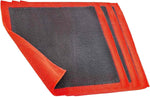 Generic 12 inch fine grade clay towel front view showing red perforated synthetic polymer surface.