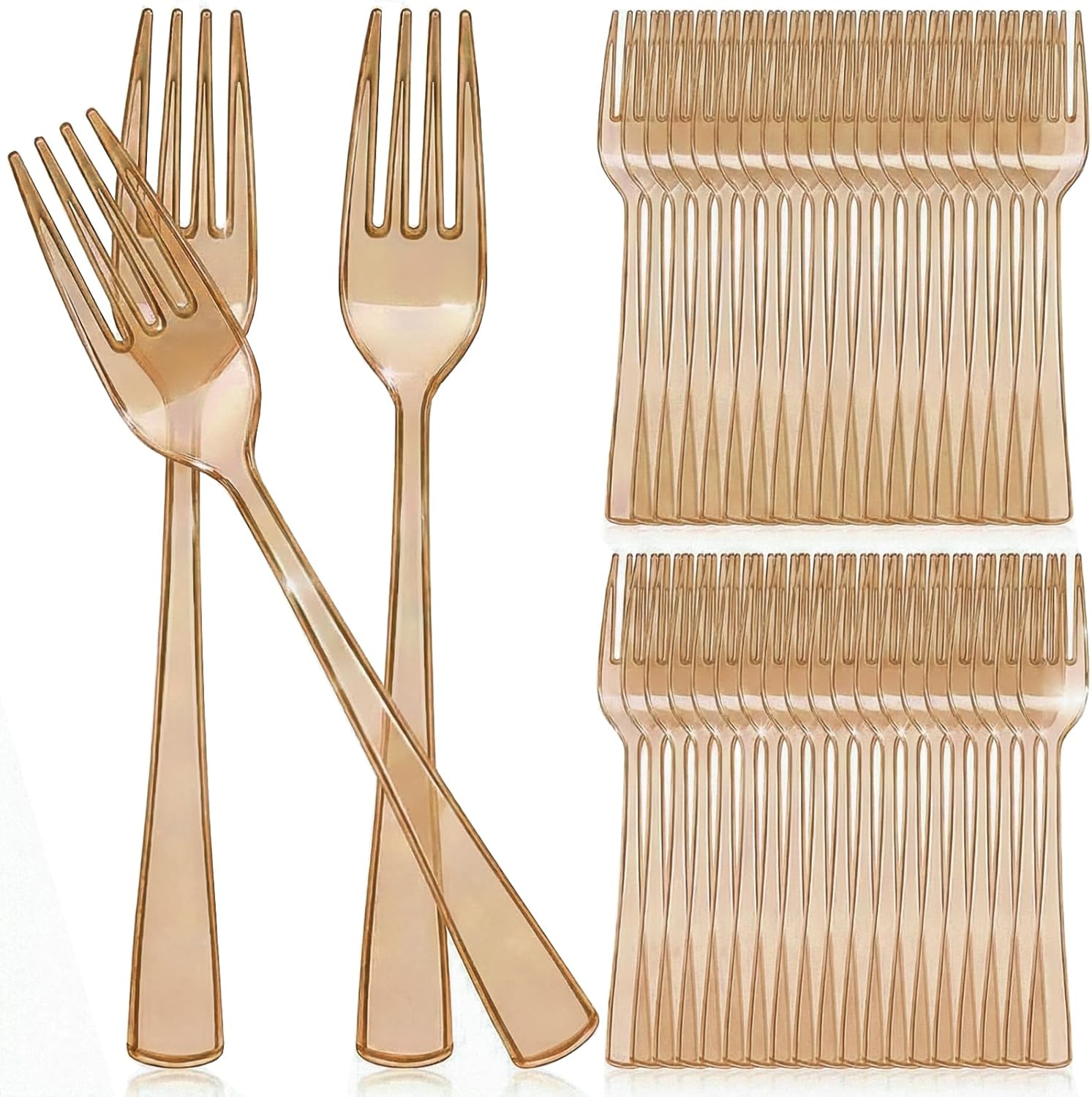 Minatee disposable plastic forks front view heavy duty party supplies