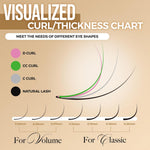 Lashview D curl fake eyelash extensions side profile view