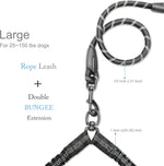 Close up of the three hundred sixty degree rotating metal swivel connector on the Drgxle double dog leash
