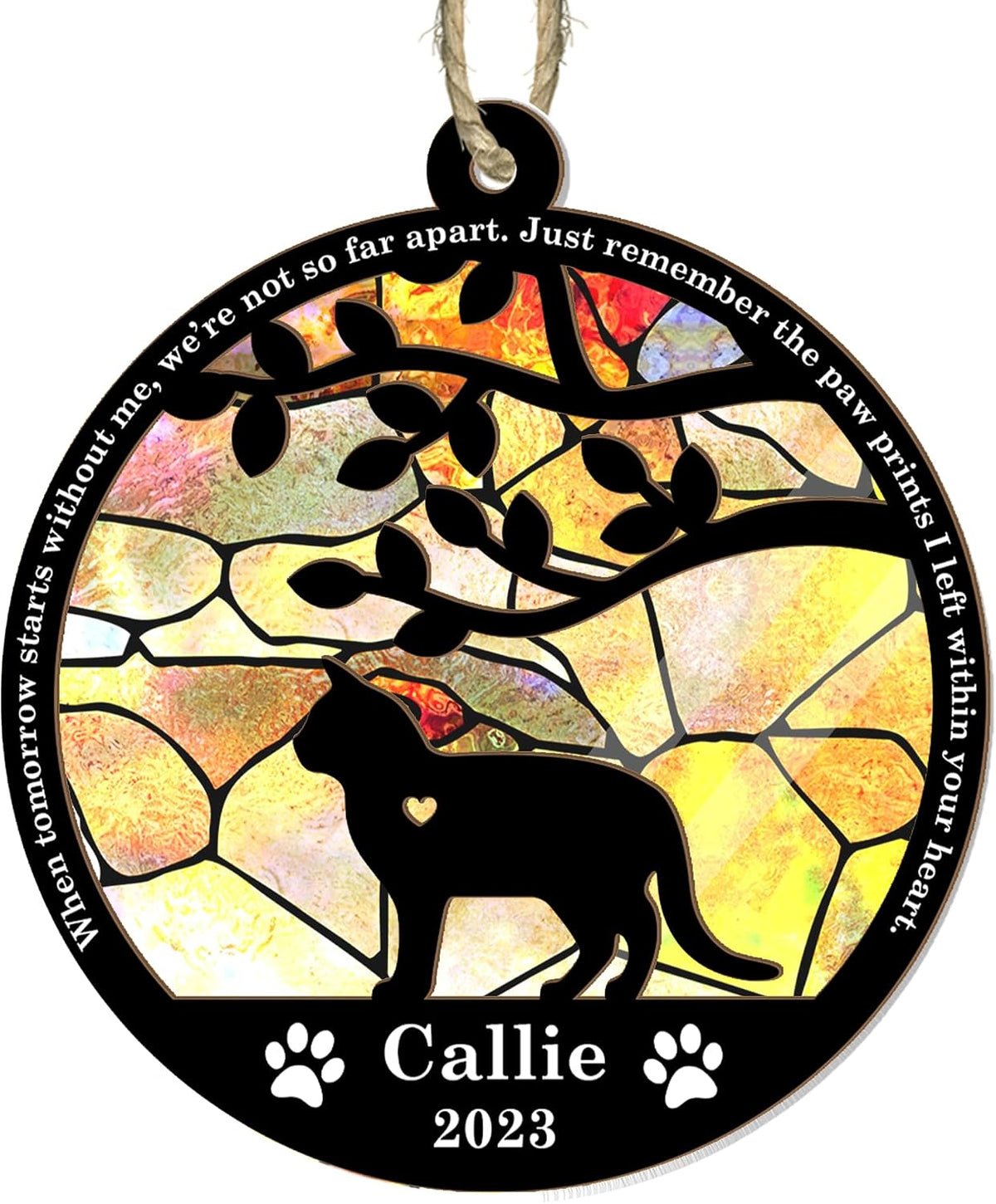 Alpadil And Co pet bereavement gift close up of printed artwork