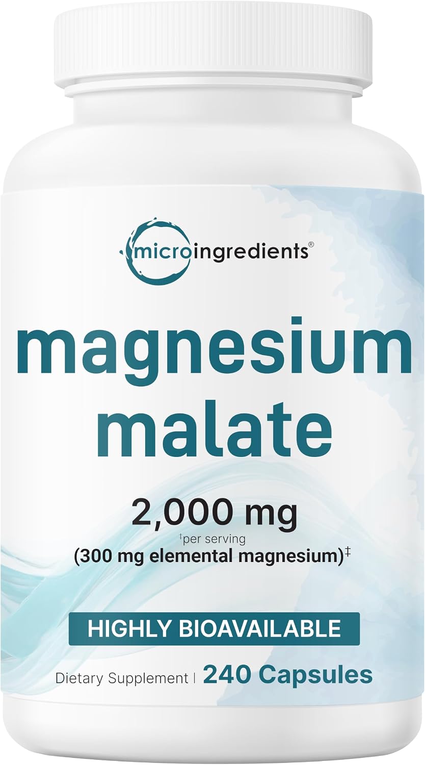 Micro Ingredients Magnesium Malate front bottle view supplement