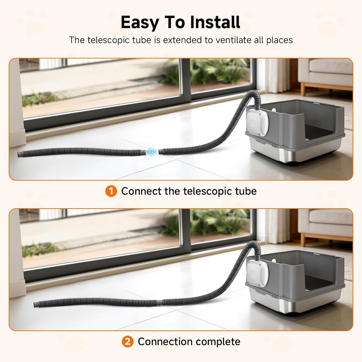 Durable PVC ducting for cat litter cabinet ventilation