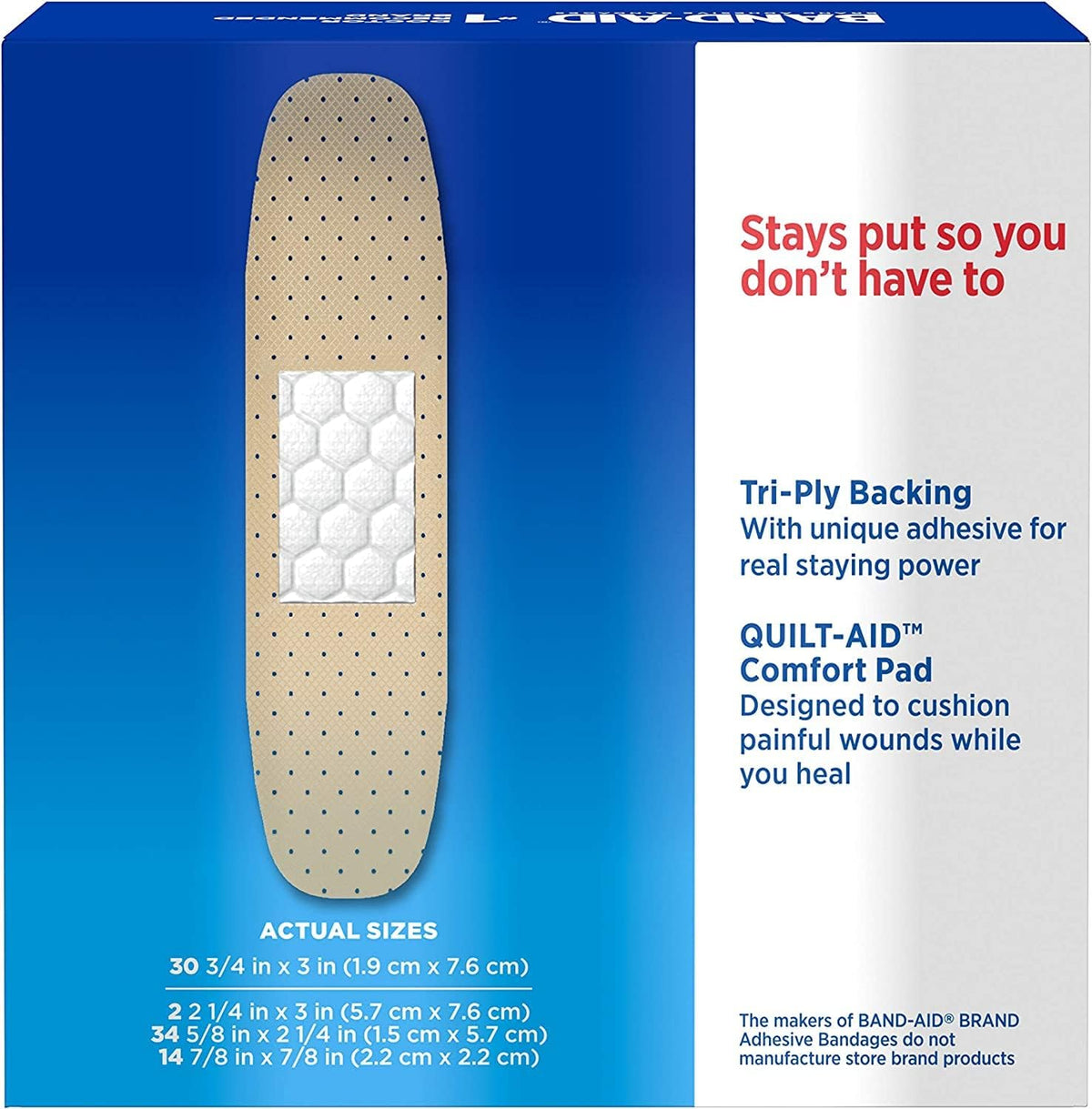Side profile of Band-Aid packaging showing sterile individual wrappers