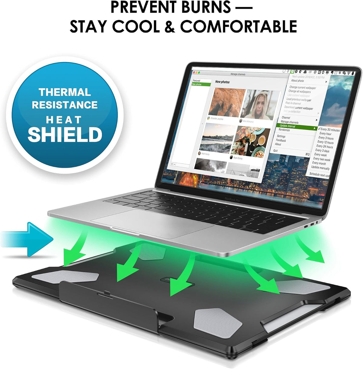 DeskLogics bed desk showing left and right retractable mouse pad mechanism.
