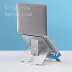 R-Go Tools ultra-thin aluminum laptop riser folded flat for travel