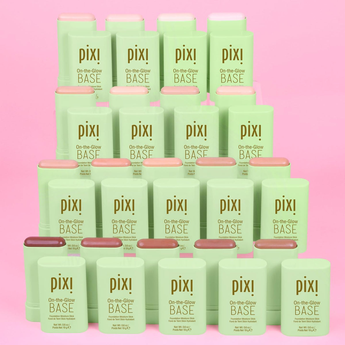Side profile of Pixi Beauty foundation stick packaging