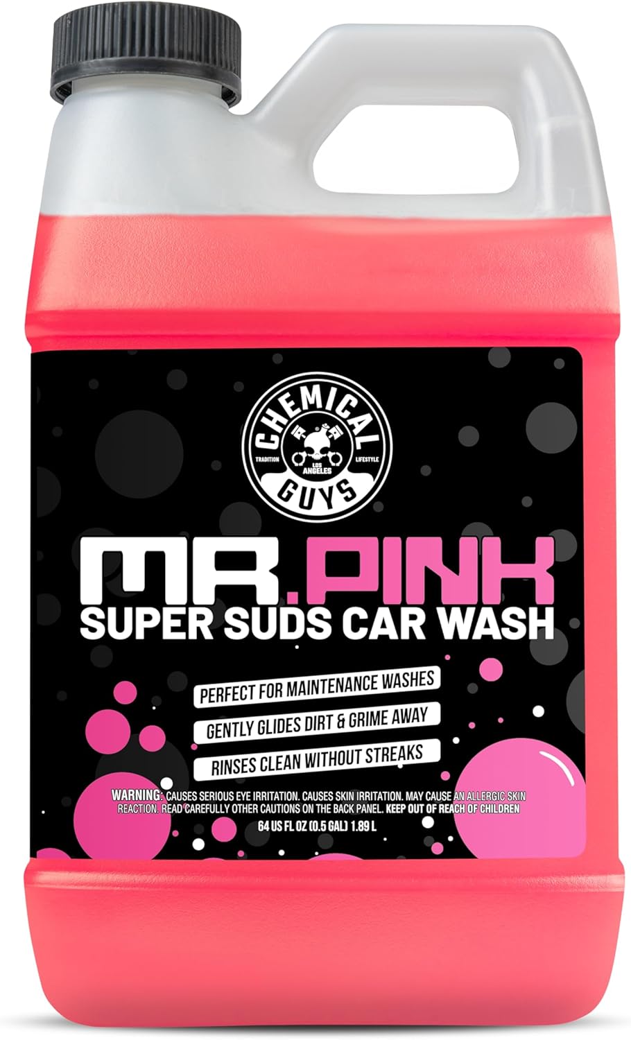 Chemical Guys Mr. Pink Car Wash Soap - 64 oz Super Suds Foaming Car Wash Soap for Cannon, Blaster, or Bucket Washing - pH Balanced, Safe on Wax, Sealant, Ceramic, and Clear Coat Finishes - Image 1
