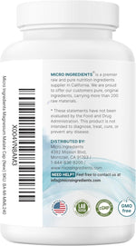 Micro Ingredients Magnesium Malate complete bottle packaging layout