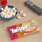 Twin pack of imported Twizzlers vanilla cream filled orange licorice bags.