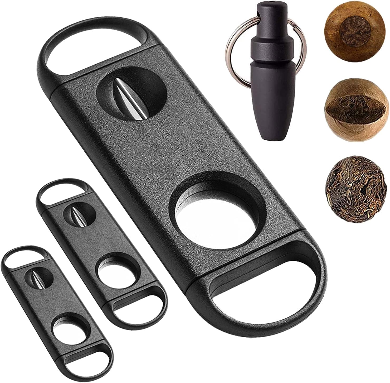 Cigar Cutter Guillotine V-Cut Cigar Cutter Cigar Punch with Key Chain 4 Pack (4) - Image 1