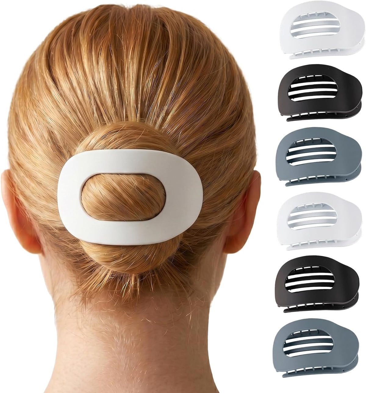 Assorted neutral shades of large flat hair clips for thin and thick hair