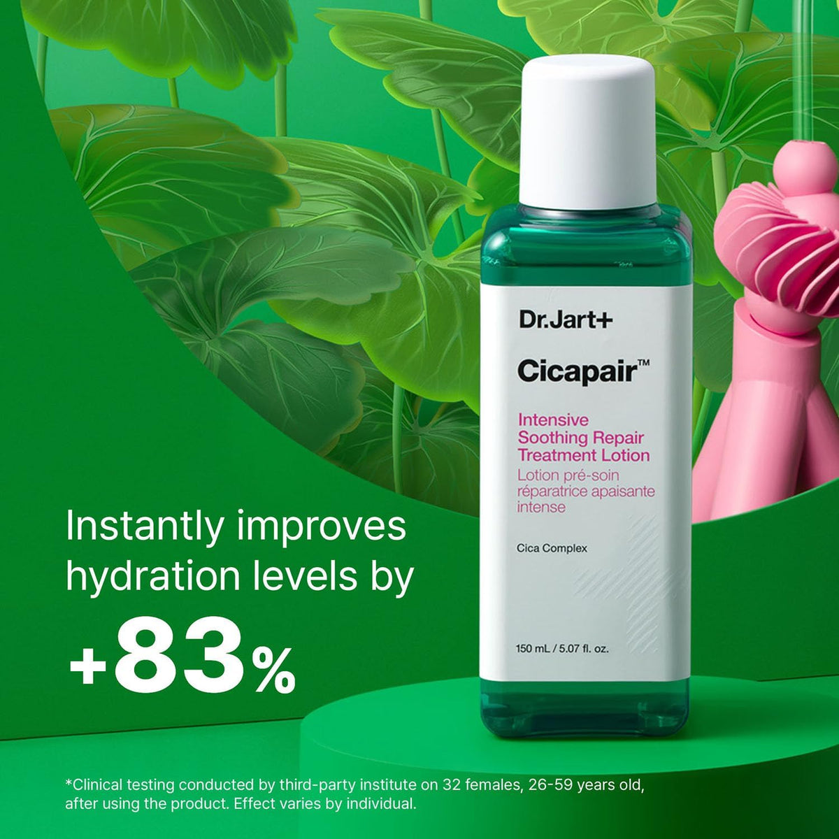 Texture of Dr.Jart+ Cicapair soothing repair essence liquid on hand
