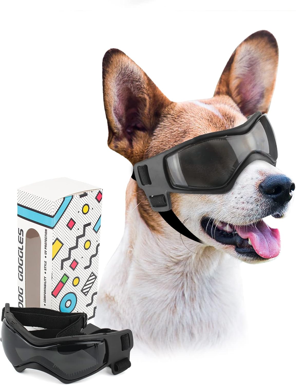 Dog Goggles Small Breed, Dog Sunglasses UV Protection Puppy Eyewear for Small Pet Outdoor Riding Driving, Black S - Image 15