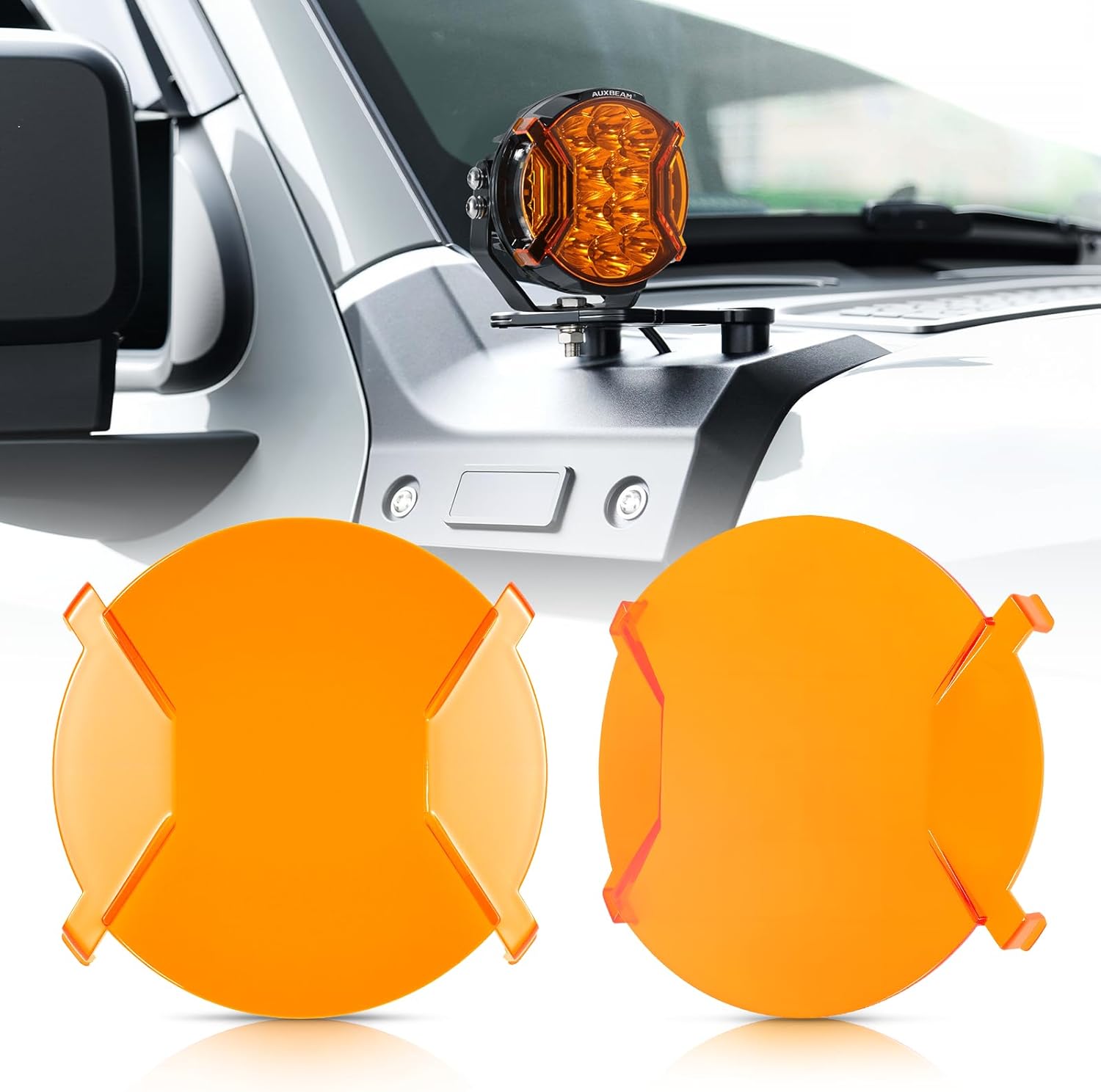 Auxbeam V-Ultra Series 5 inch LED pod covers front view