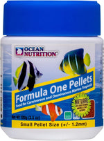 Ocean Nutrition Formula One Pellets front view marine fish food jar
