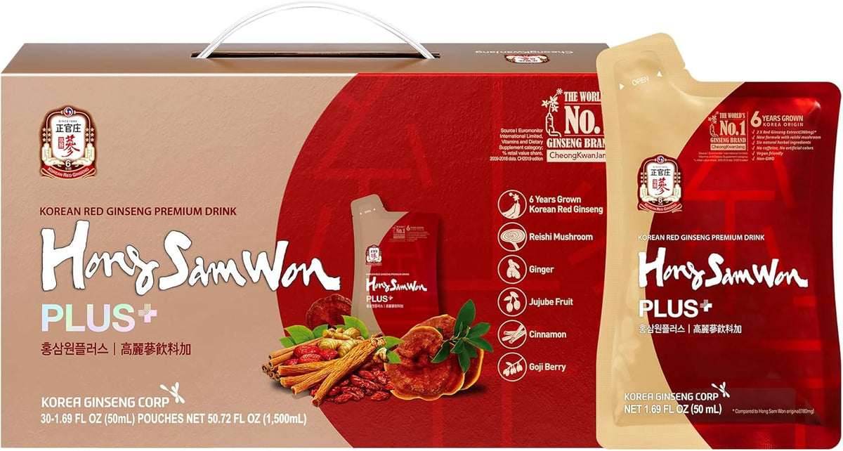 Back label of Hong Sam Won Delight showing zero sugar certification and usage instructions.