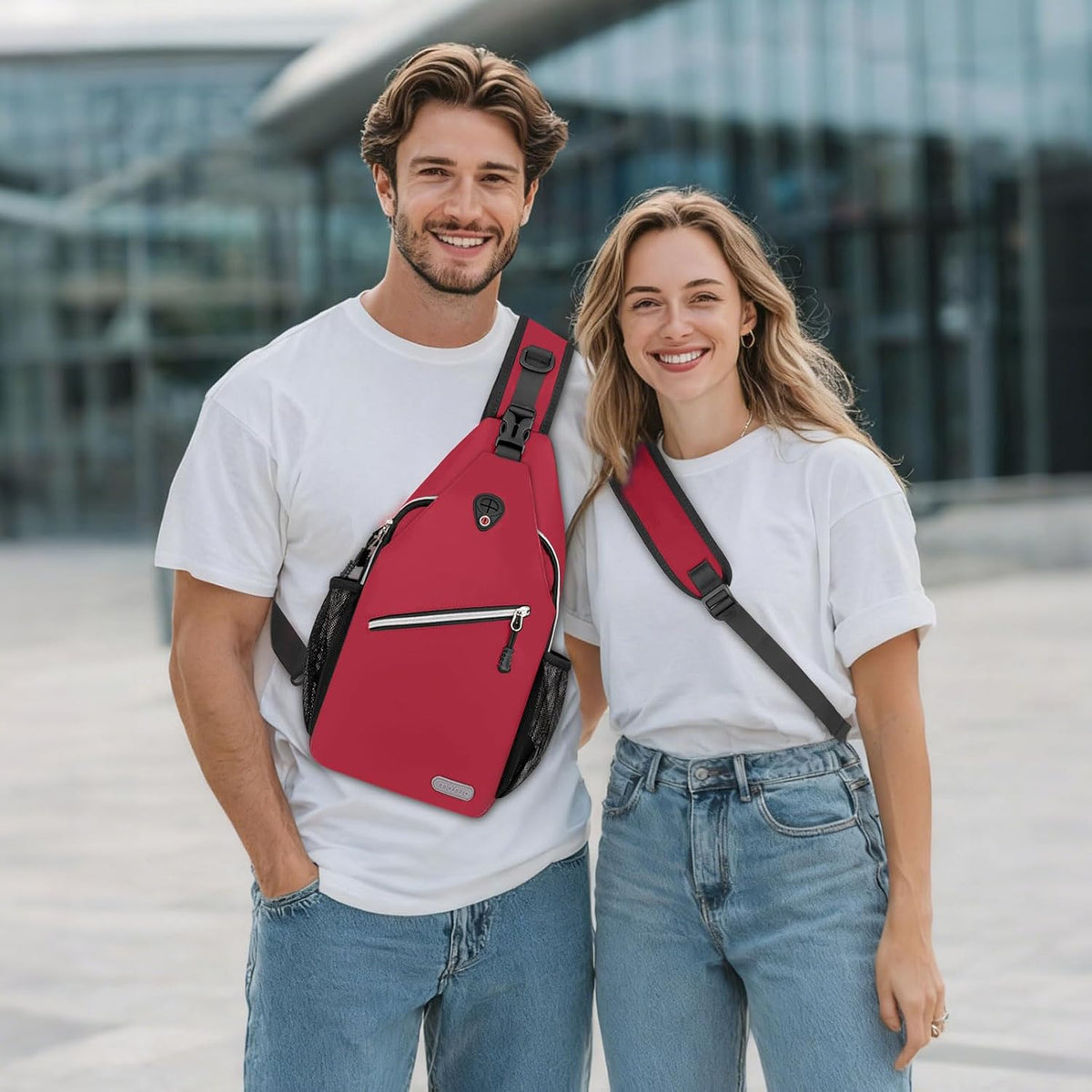 Mosiso lightweight shoulder daypack lifestyle setting