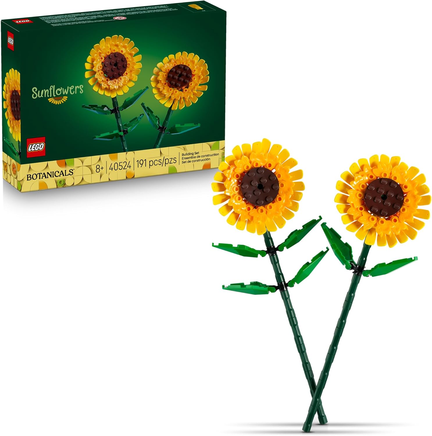 LEGO Botanicals Sunflowers 40524 building kit front view