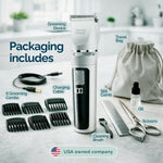 Complete Furry Touch imported pet grooming kit packed safely inside the included black travel storage bag.