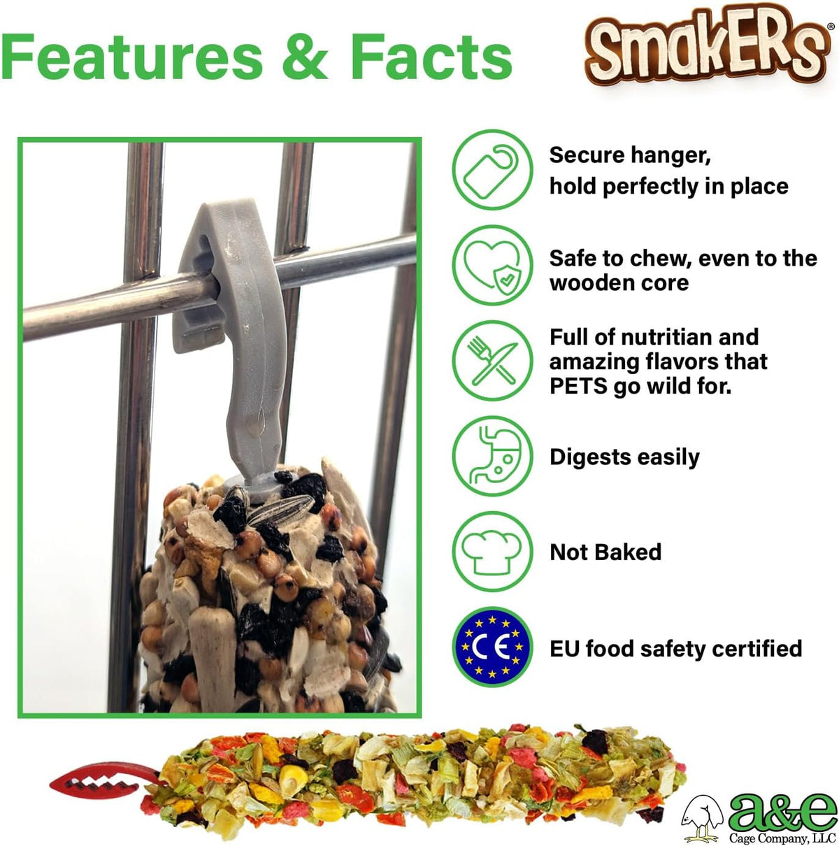 Close up view of the three layer baked grain and dried vegetable texture of Vitapol Smakers