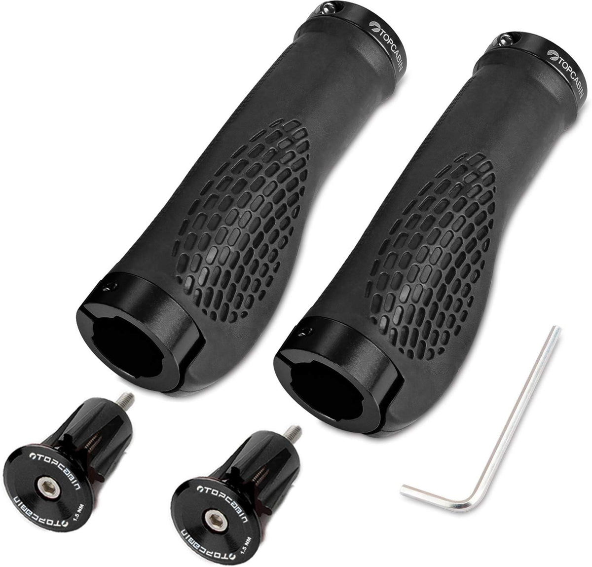 TOPCABIN cycle handlebar grips showing wide holding palm area